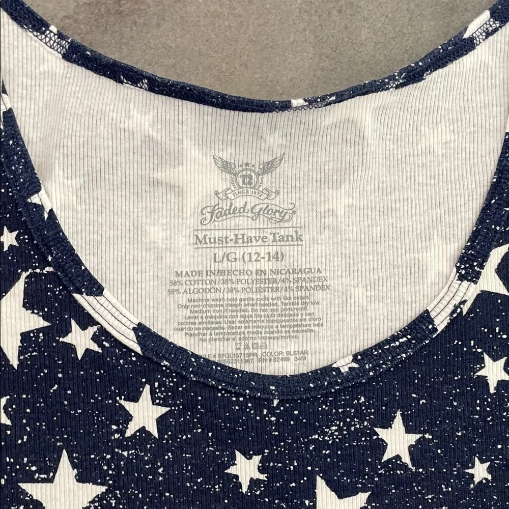 Faded Glory Star Print Tank Top Never Worn - Picture 2 of 4